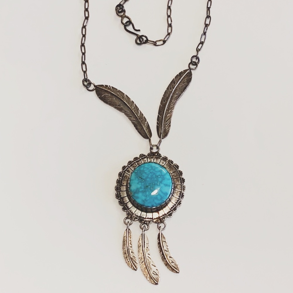 Native American Turquoise Sterling Necklace